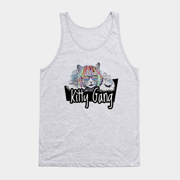 Kitty Gang - Funny and Cute Swag Cat Design Tank Top by glash